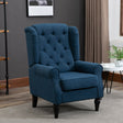 Button Tufted Upholstered Accent Chair with Wing Back and Rolled Arms - Accent Chairs