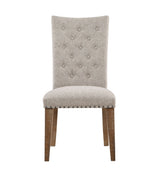 Button Tufted Upholstered Side Chair with Nailhead Trim and Solid Back, Set of 2 - Accent Chairs