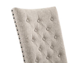 Button Tufted Upholstered Side Chair with Nailhead Trim and Solid Back, Set of 2 - Accent Chairs