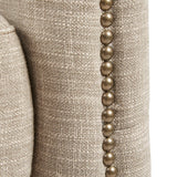 Button Tufted Upholstered Swivel Chair with Low Back and Nailhead Trim - Accent Chairs