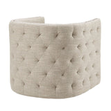 Button Tufted Upholstered Swivel Chair with Low Back and Nailhead Trim - Accent Chairs