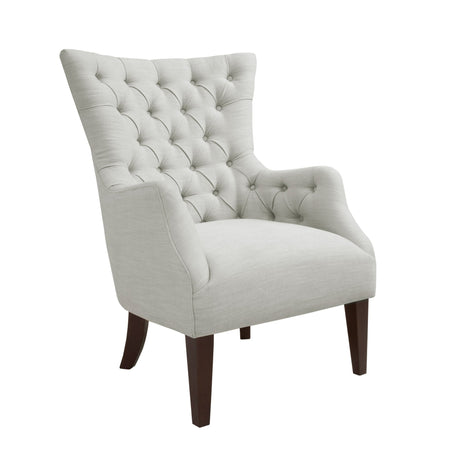 Button Tufted Upholstered Wing Chair with Solid Wood Frame - Accent Chairs