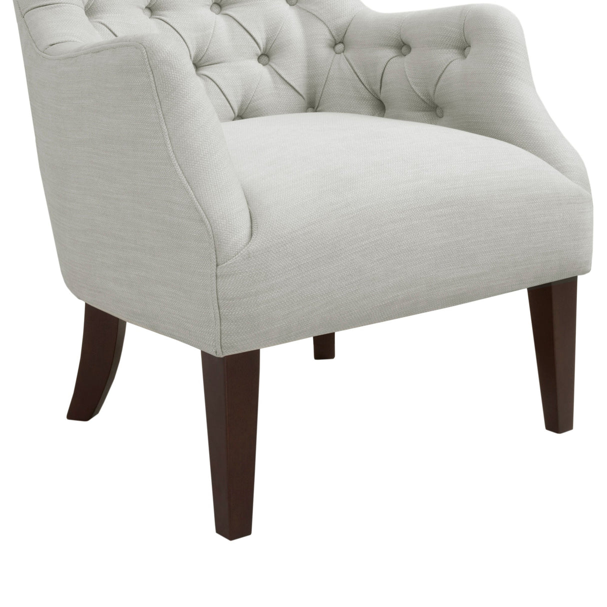 Button Tufted Upholstered Wing Chair with Solid Wood Frame - Accent Chairs