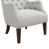 Button Tufted Upholstered Wing Chair with Solid Wood Frame - Accent Chairs