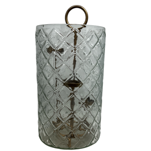 3 Level Glass Gold Candle Holder