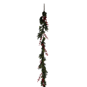 Boxwood Garland with Berries - 5 Feet Long