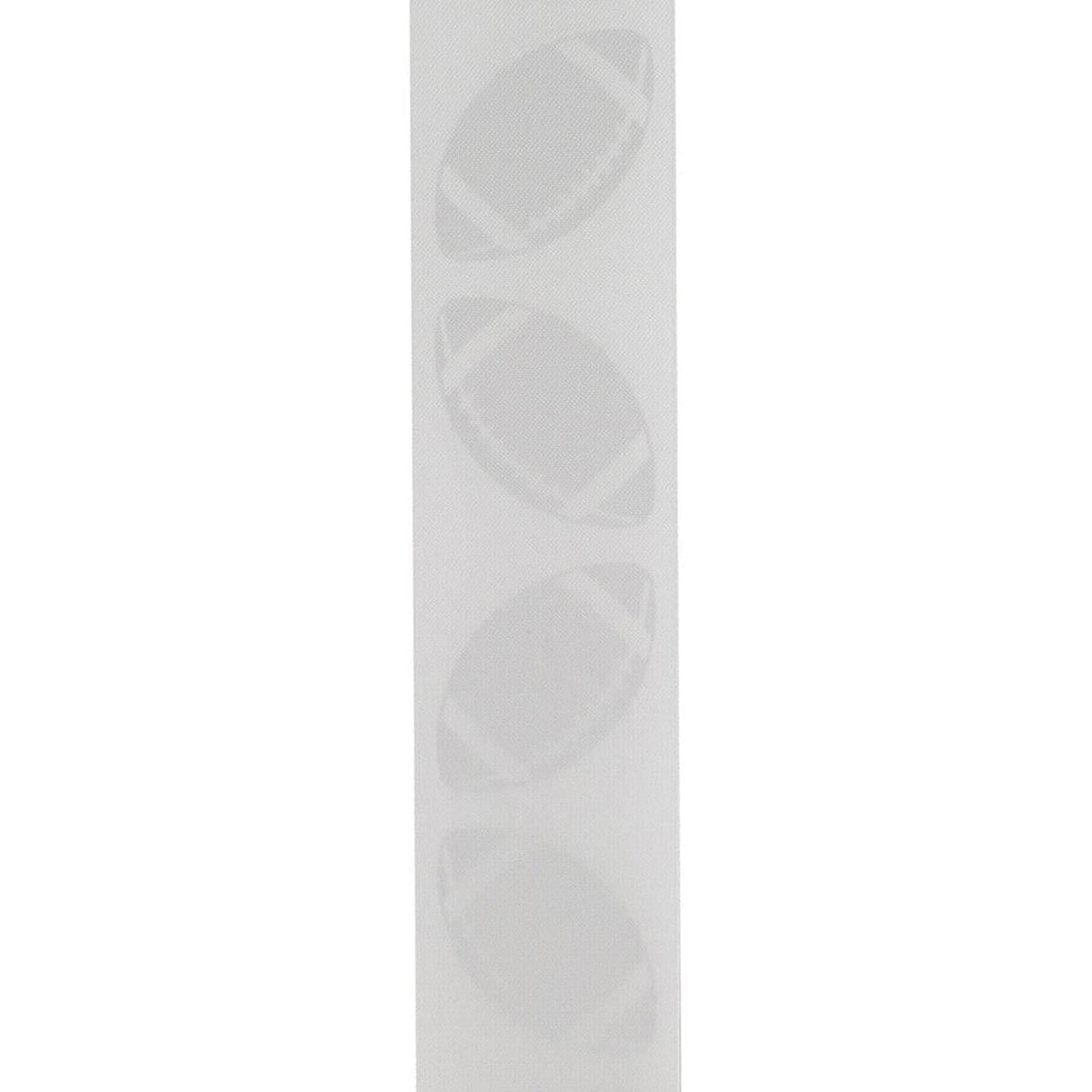 1 3/8 in Homecoming Football Ribbon: White/Silver (25 Yards)