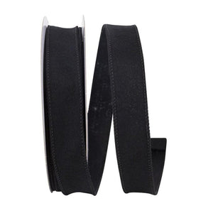 1" Felt Fuzz Petite Ribbon: Black (10 Yards)