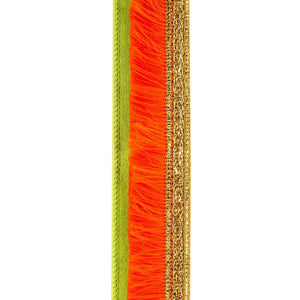 1 inch Orange Fringe Trimming Ribbon: Green (5 Yards)