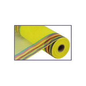 10" Border Stripe Mesh Ribbon: Yellow, Purple, Green, Red, Hot Pink, Turquoise