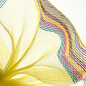 10" Border Stripe Mesh Ribbon: Yellow, Purple, Green, Red, Hot Pink, Turquoise