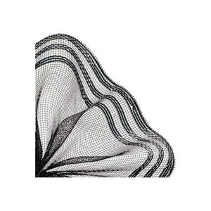 10" Border Stripe Metallic Mesh Ribbon: Black (10 Yards)