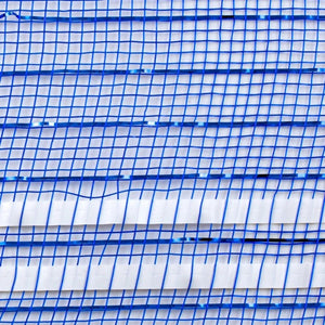 10" Border Stripe Metallic Mesh Ribbon: Royal Blue/White (10 Yards)