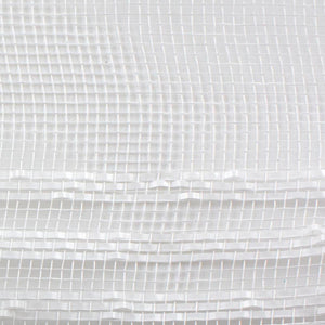 10" Border Stripe Metallic Mesh Ribbon: White (10 Yards)