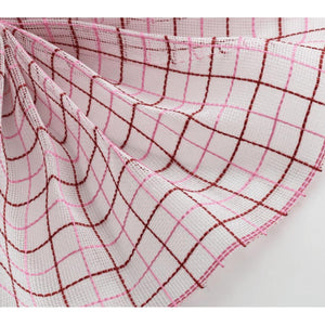 10" Fine Weave Faux Jute Check Mesh Ribbon: Red/Pink