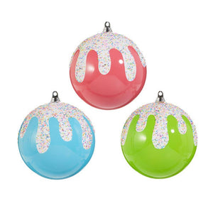 10" Frosted with Sprinkles Ball Ornament