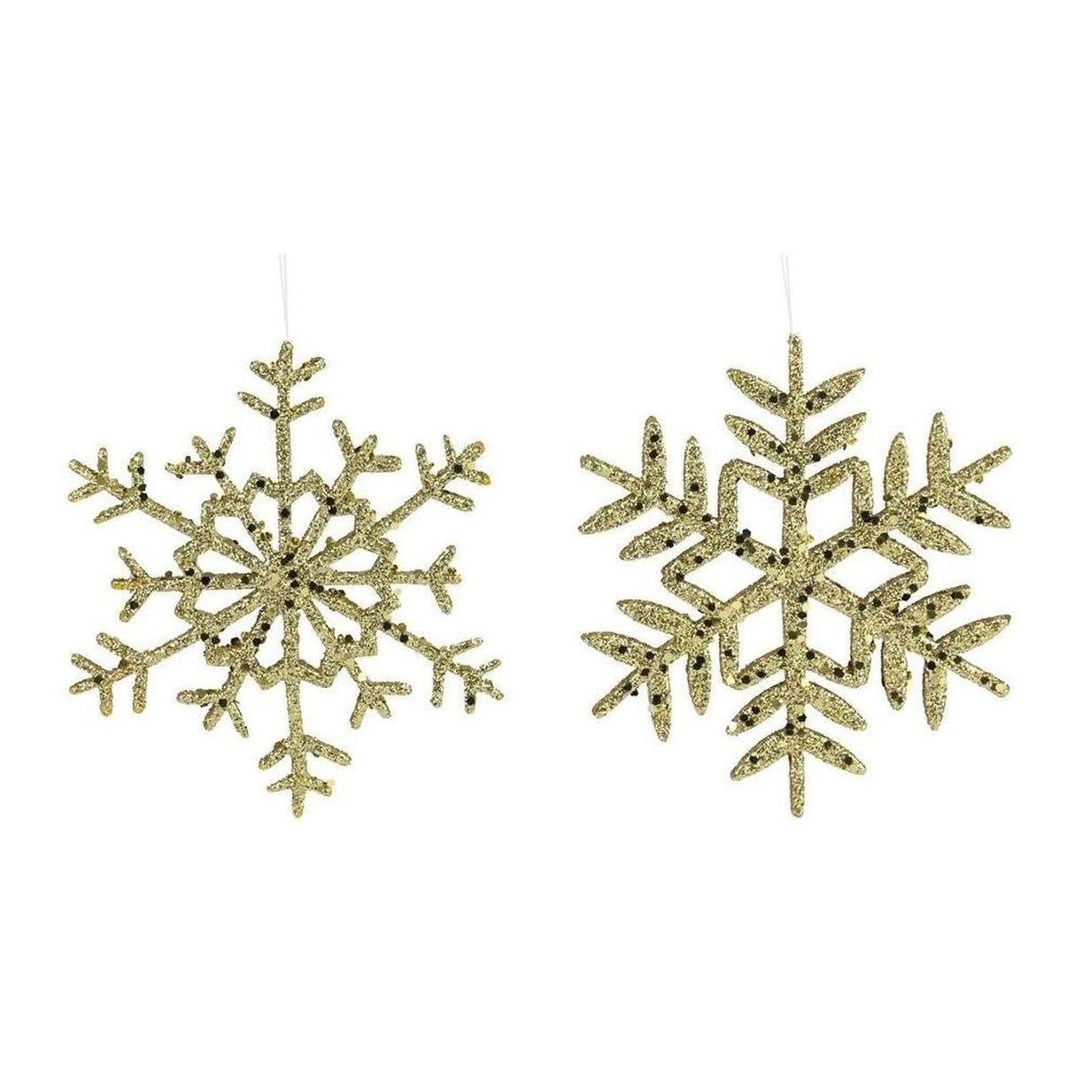 10" Glitter Snowflake Ornament: Gold (Asst 2)
