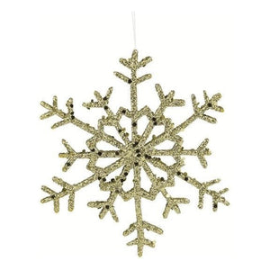 10" Glitter Snowflake Ornament: Gold (Asst 2)