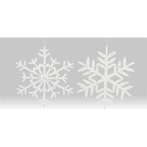 10" Glitter Snowflake Ornament: White (Asst 2)
