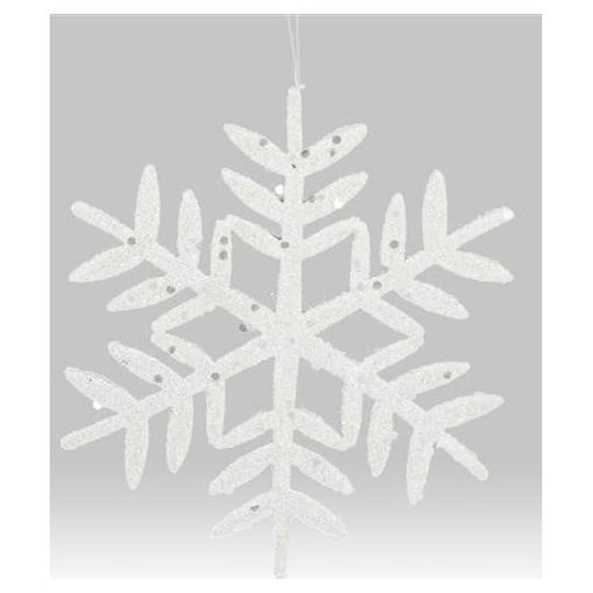 10" Glitter Snowflake Ornament: White (Asst 2)