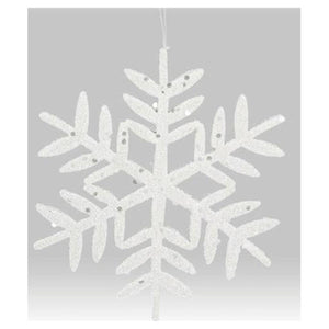 10" Glitter Snowflake Ornament: White (Asst 2)