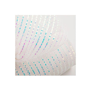 10" Iridescent Foil Mesh Ribbon: White (10 Yards)