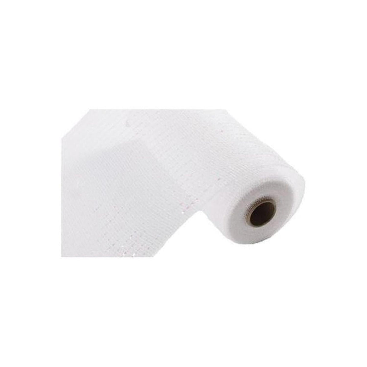 10" Iridescent Foil Mesh Ribbon: White (10 Yards)