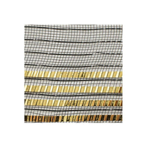 10" Metallic Foil Border Mesh Ribbon: Black/Gold (10 Yards)