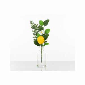 10" Mixed Greenery Lemon Floral Stem Pick