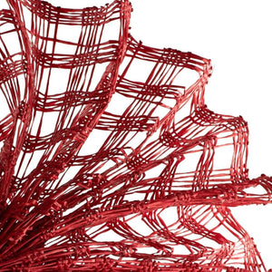 10" Poly Burlap Check Mesh Ribbon: Red