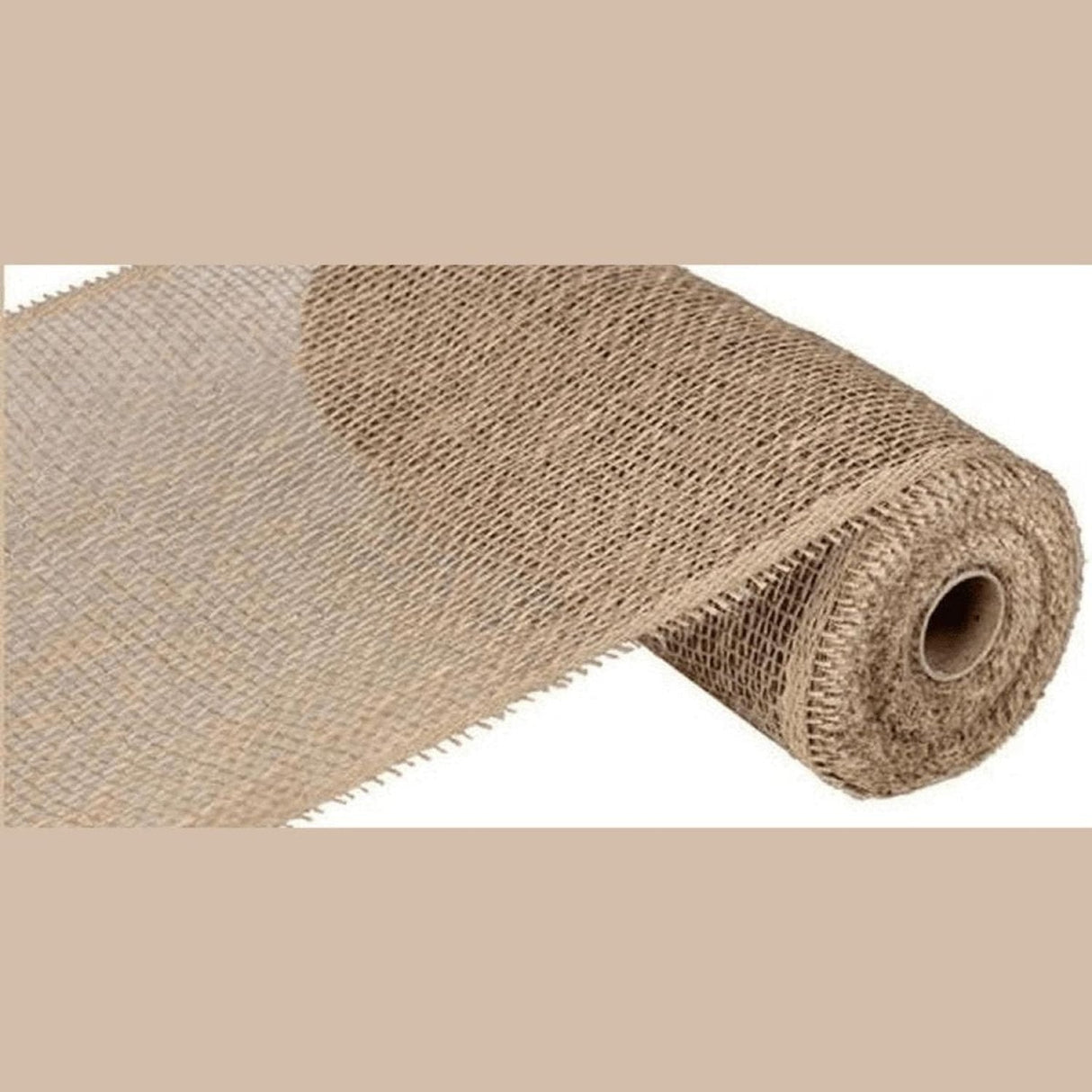 10" Poly Burlap & Jute Mesh Ribbon: Natural (10 Yards)