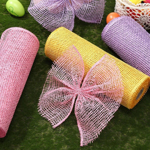 10" Poly Burlap Mesh Ribbon: Pink