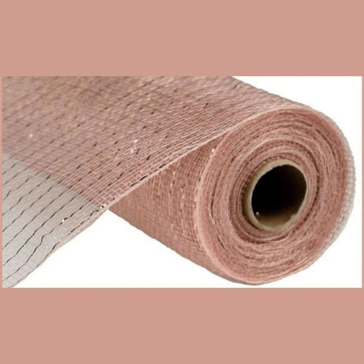 10" Poly Deco Mesh Ribbon: Metallic New Rose Gold w/Foil