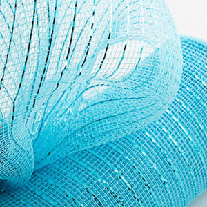 10" Poly Deco Mesh Ribbon: Metallic Turquoise (10 Yards)