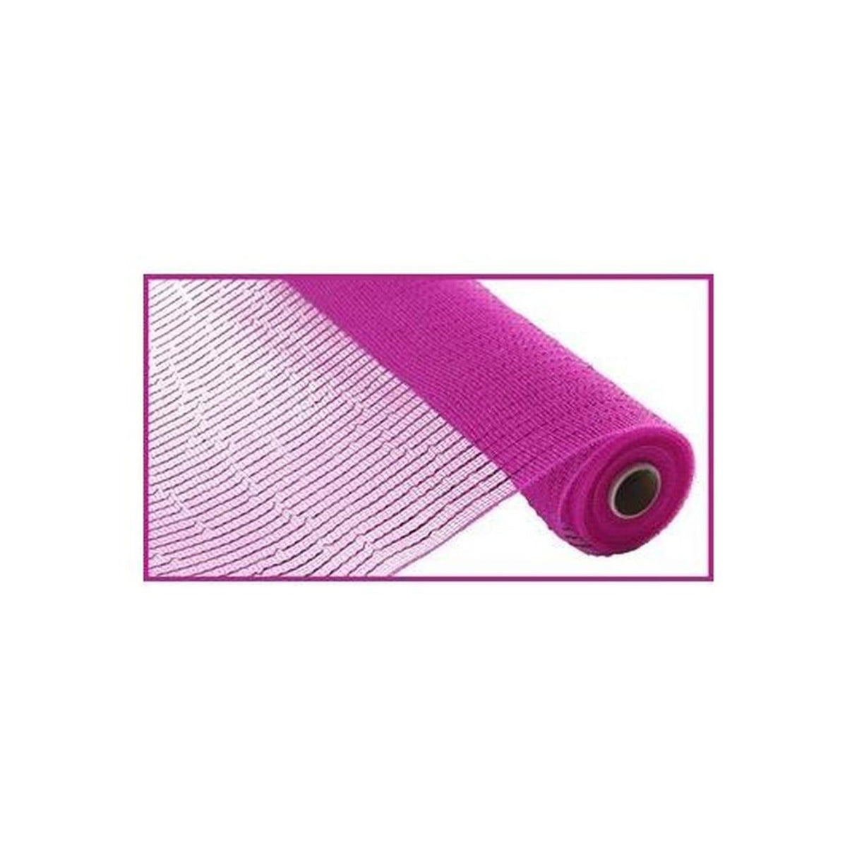 10" Poly Deco Mesh Ribbon: Wide Foil Metallic Hot Pink