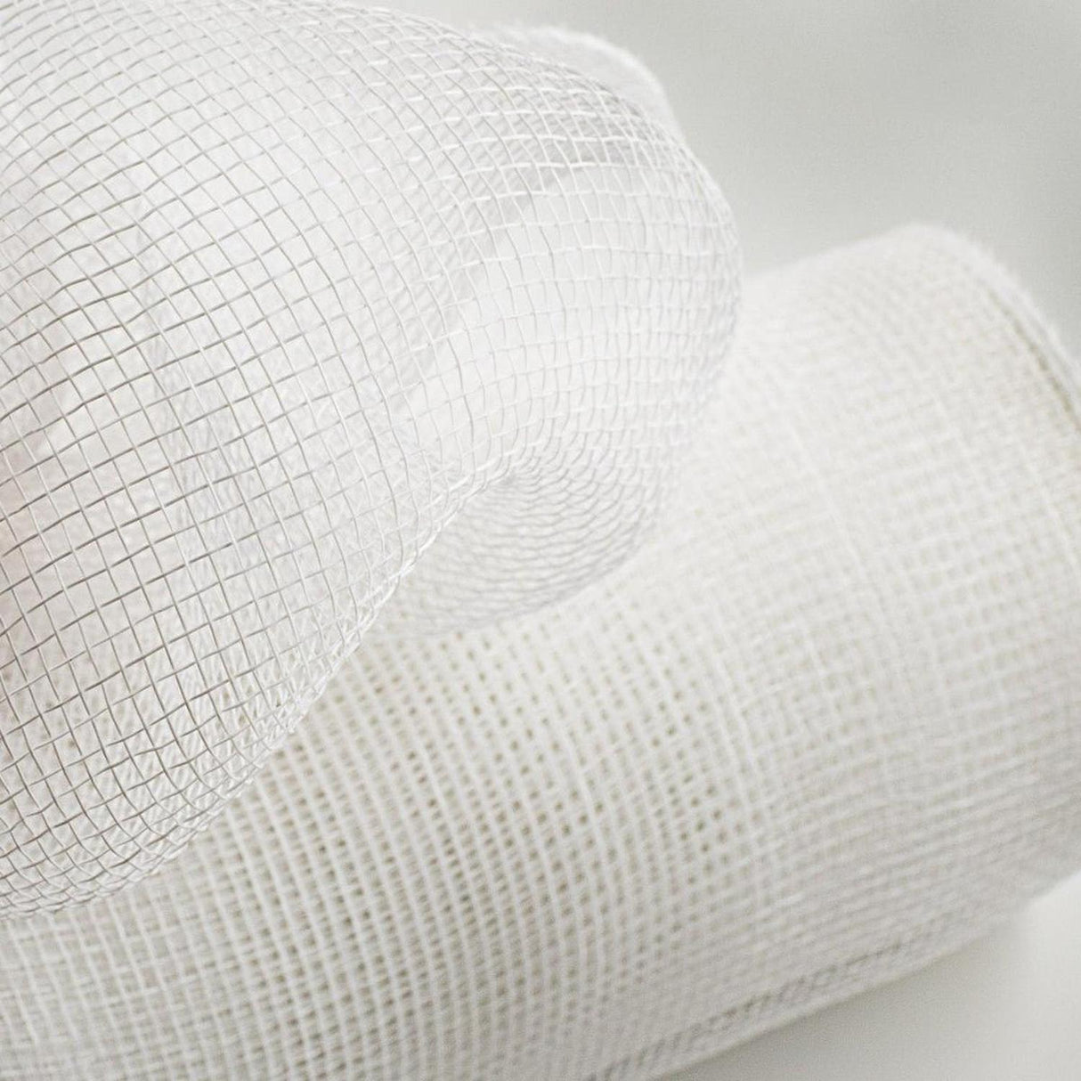 10" Poly Deco Mesh Ribbon: White