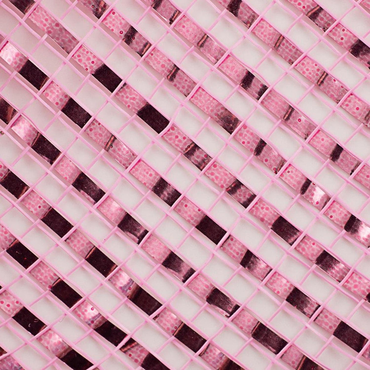 10" Poly Mesh Ribbon: Deluxe Wide Foil Pink (10 Yards)