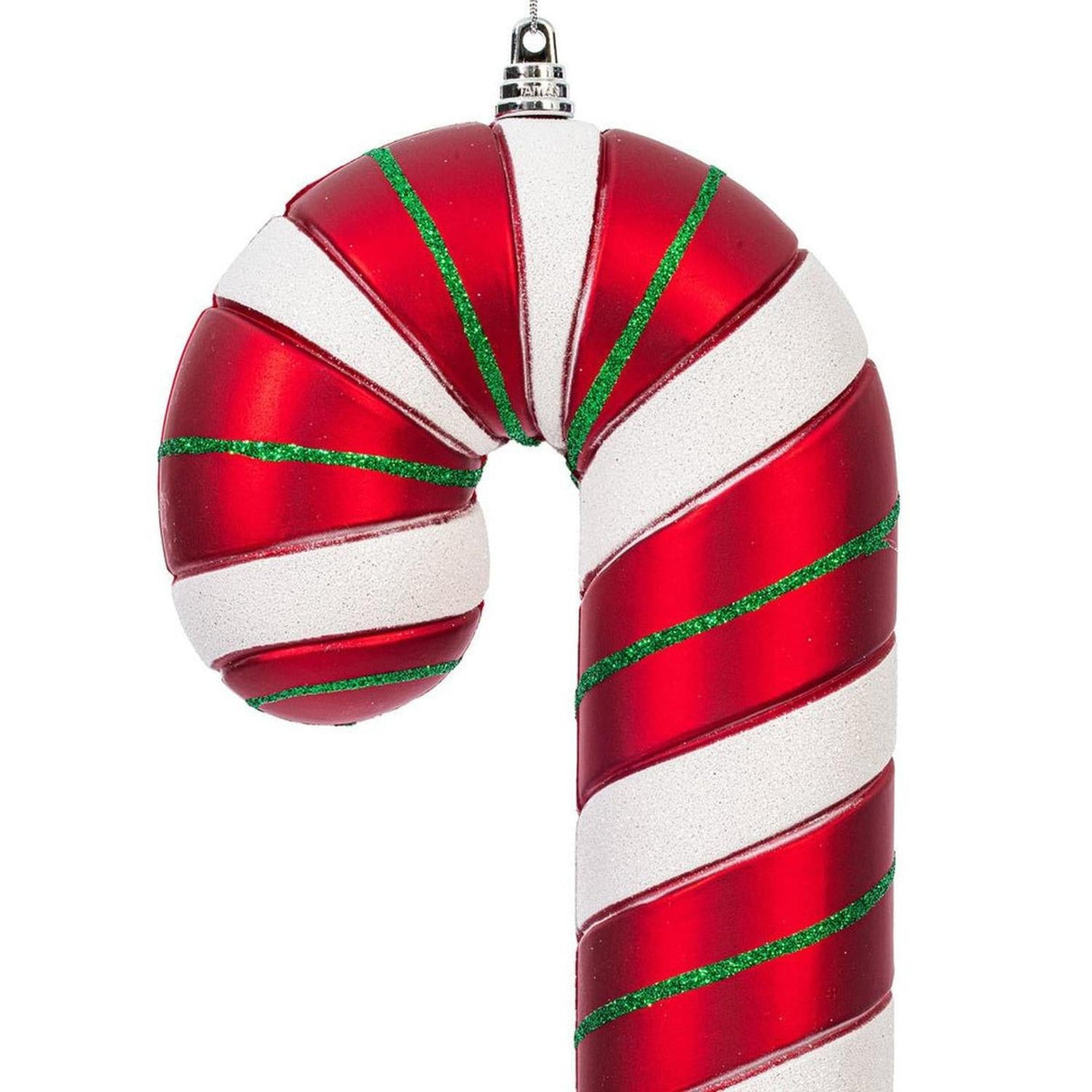 10" Red White Green Candy Cane Ornament