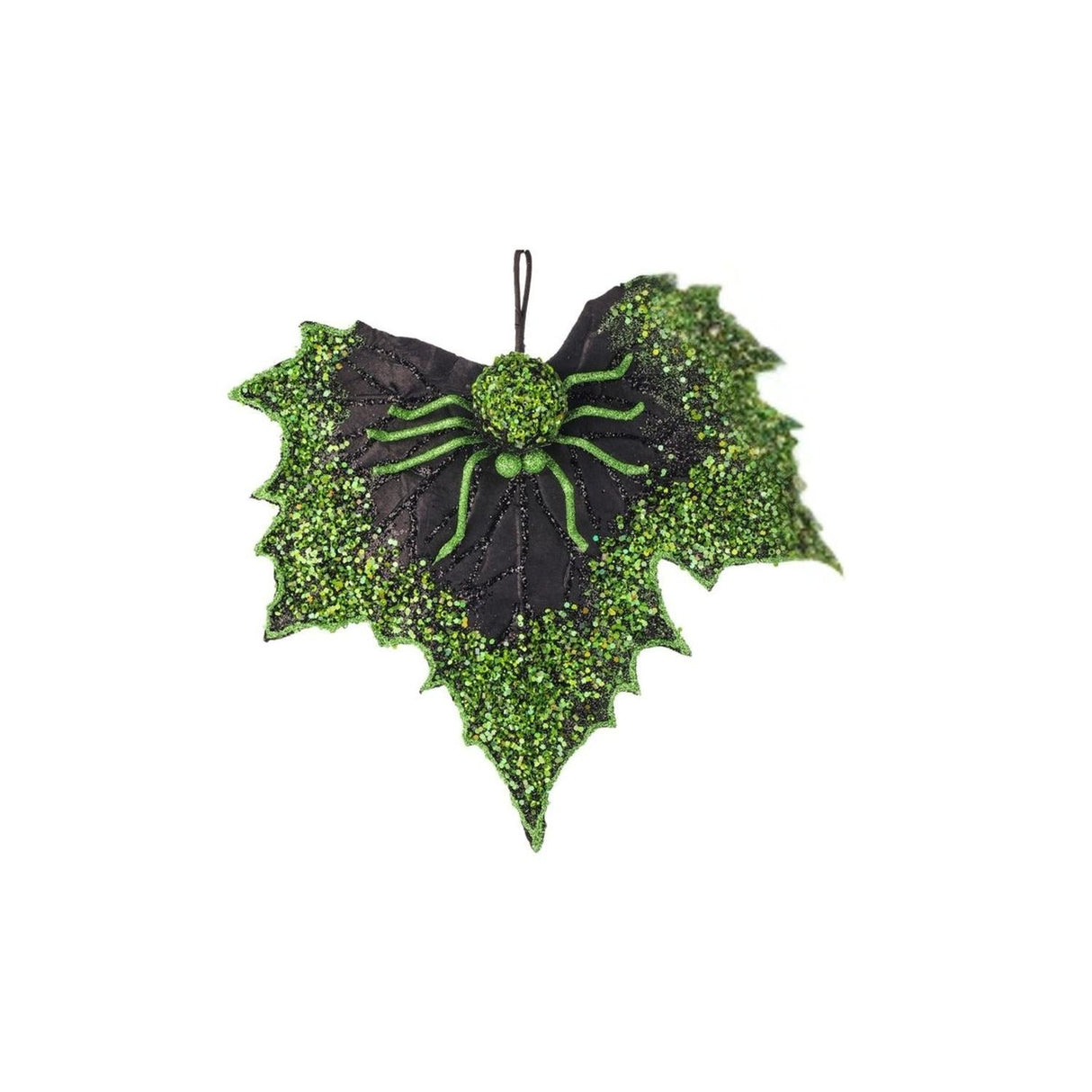 10" Sequin Spider on Leaf