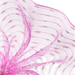 10" Snowball Deco Mesh Ribbon: Pink & White (10 Yards)