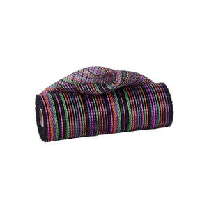 10" Vertical Multicolor Stripe Mesh: Black/Orange/Purple (10 Yards)