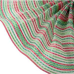 10" Vertical Multicolor Stripe Mesh: Red/Lime/Emerald/White