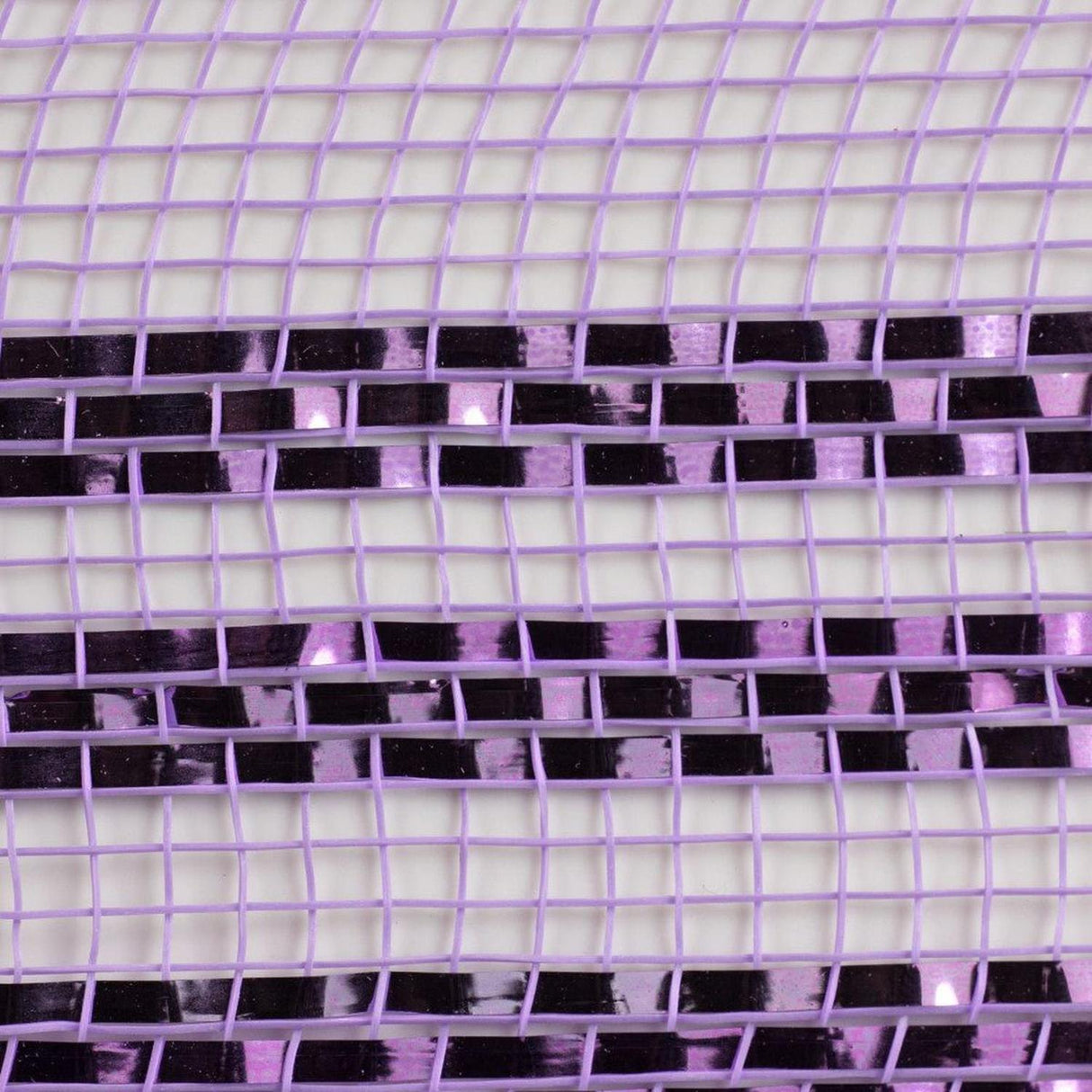 10.25" Border Stripe Metallic Mesh Ribbon: Lavender