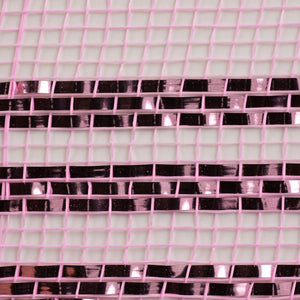 10.25" Border Stripe Metallic Mesh Ribbon: Pink (10 Yards)