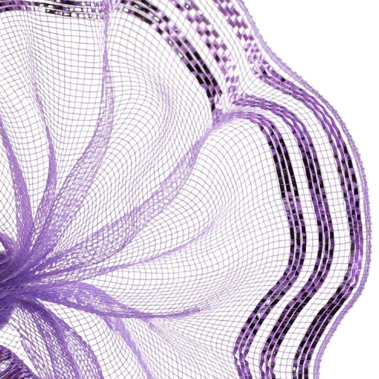 10.25" Border Stripe Metallic Mesh Ribbon: Lavender