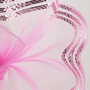 10.25" Border Stripe Metallic Mesh Ribbon: Pink (10 Yards)