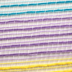 10.25" Faux Jute Small Stripe Mesh Ribbon: Hot Pink, Lavender, Green, Yellow, Turquoise (10 Yards)