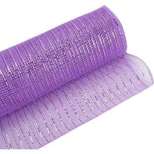 10.25" Matte Wide Foil Mesh Ribbon: Lavender (10 Yards)
