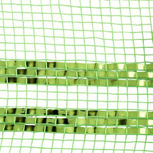 10.5" Border Stripe Metallic Mesh Ribbon: Lime Green (10 Yards)