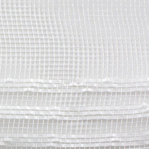 10.5" Border Stripe Metallic Mesh Ribbon: White (10 Yards)